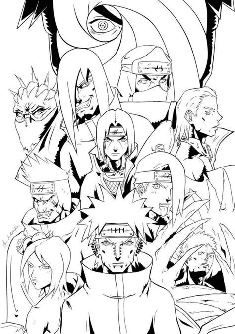 akatsuki coloriage|Akatsuki Coloring Pages to Print